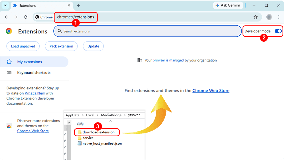 drag extension to chrome browser