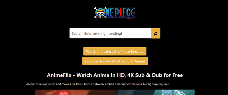 Free Anime Website Animeflix