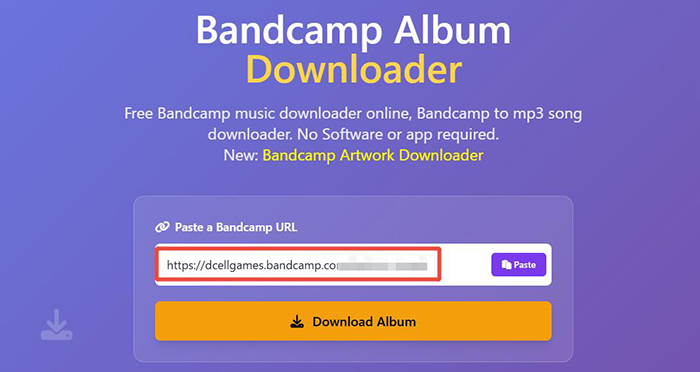 Bandcamp曲 リンクを貼り付け