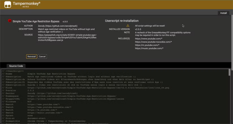 Usa un Script del Navegador para Ver Videos NSFW en YouTube
