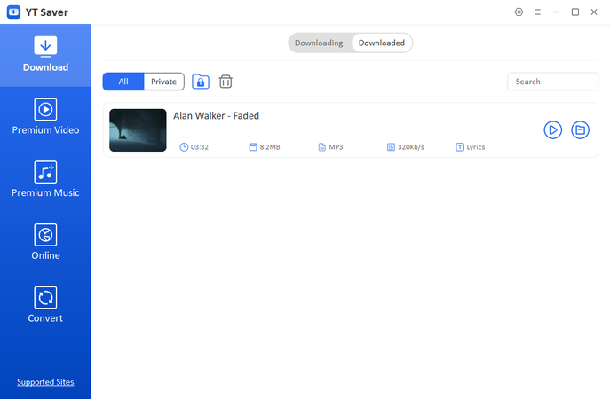 Controlla il MP3 di YouTube scaricato su YT Saver