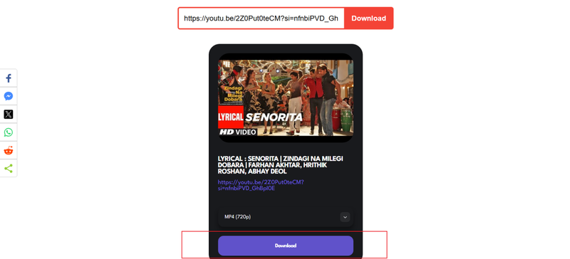 Choosing Format on Y2down