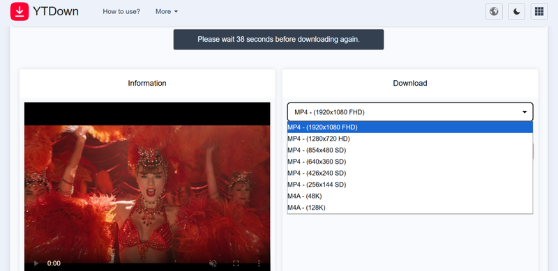 Select Format and Quality