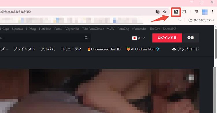 動画ゲッターのアイコンをクリック