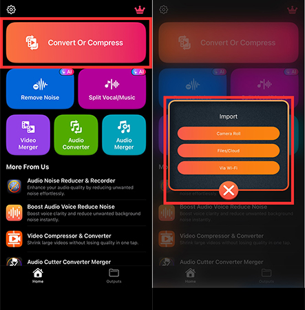 Video Converter and Compressor AVIファイルをアップロード