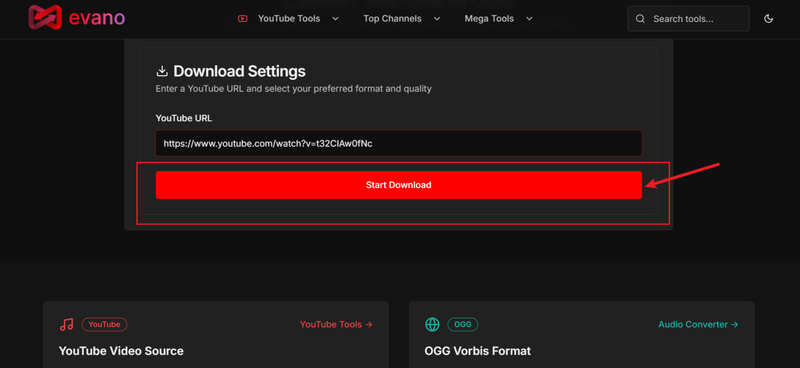 Convert Youtube to Ogg with Evano