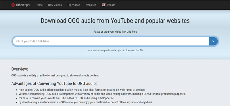 Convert Youtube to Ogg with Tuberipper