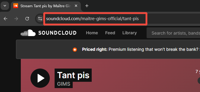 Copia URL da SoundCloud