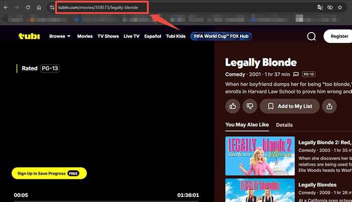 Tubi TV動画のURLをコピー