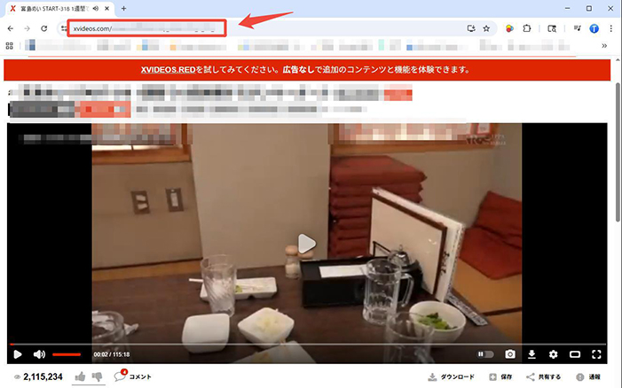 Xvideos URLをコピー