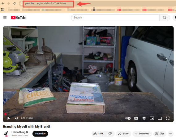 Copiar o Link do Vídeo do YouTube