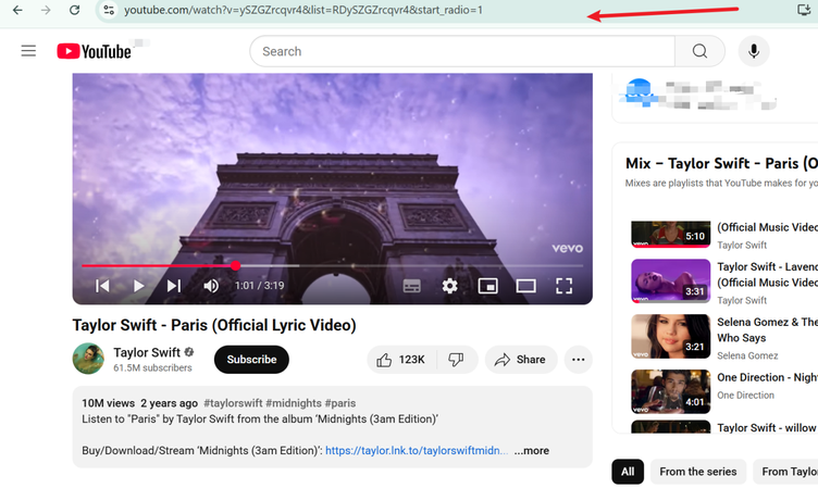 Copiar URL del Video de YouTube