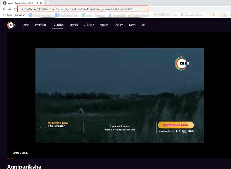 copy zee5 video url