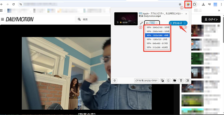 Video DownloadHelper dailymotion ダウンロード
