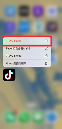 iphone TikTok 削除