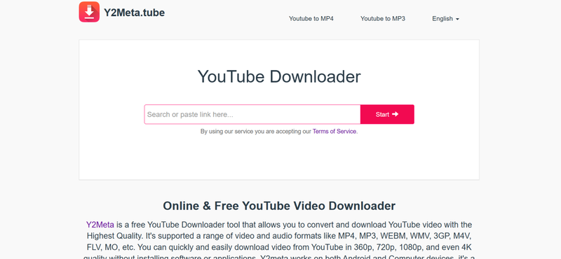 Download Youtube Video with Y2meta