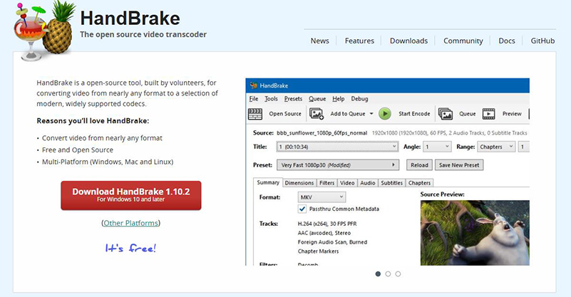 HandBrake 動画 変換 フリー ソフト