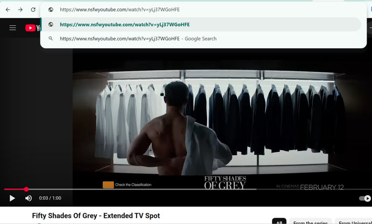 Usa el enlace NSFW para ver videos NSFW en YouTube