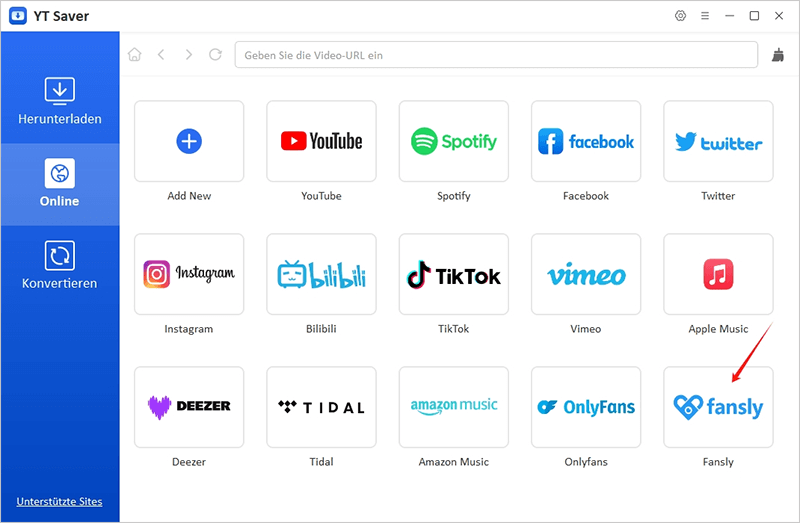 Integrierter Browser Fansly