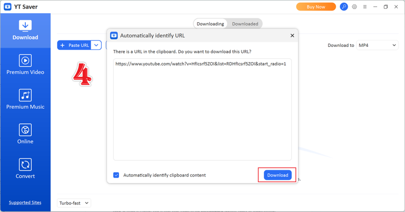 Pegar URL de YouTube para descargar