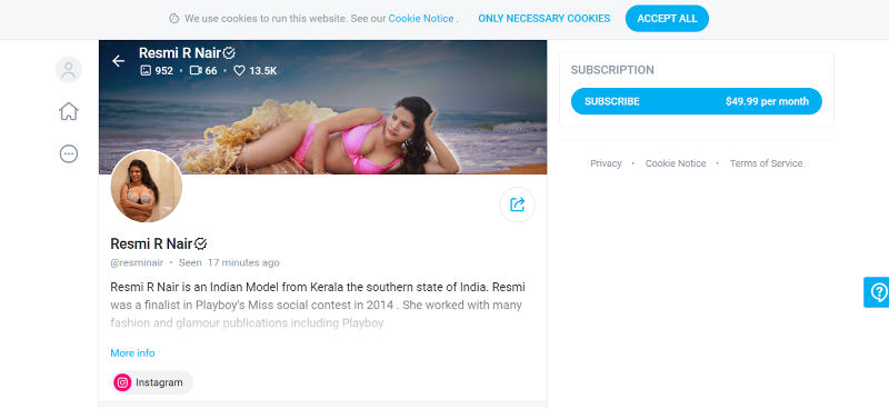 indian onlyfans model resmi r nair