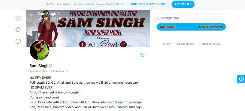 indian onlyfans model sam singh
