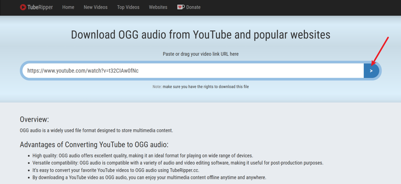 Steps to Convert Youtube to Ogg with Tuberipper