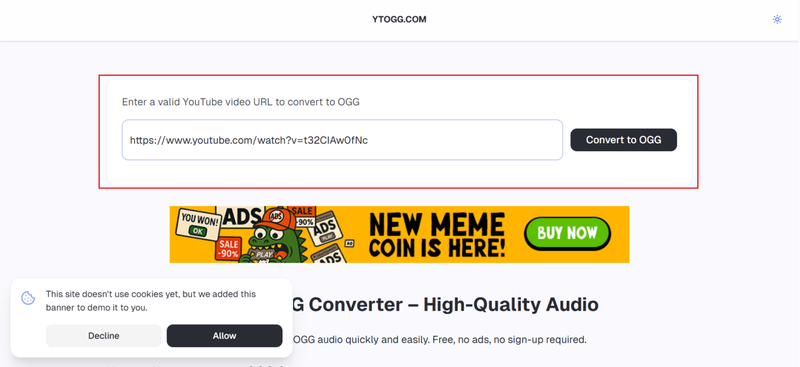 Steps to Convert Youtube to Ogg with Ytogg