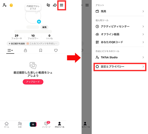 TikTok 設定