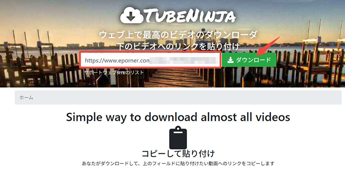 Eporner 動画URLを入力欄に貼り付け