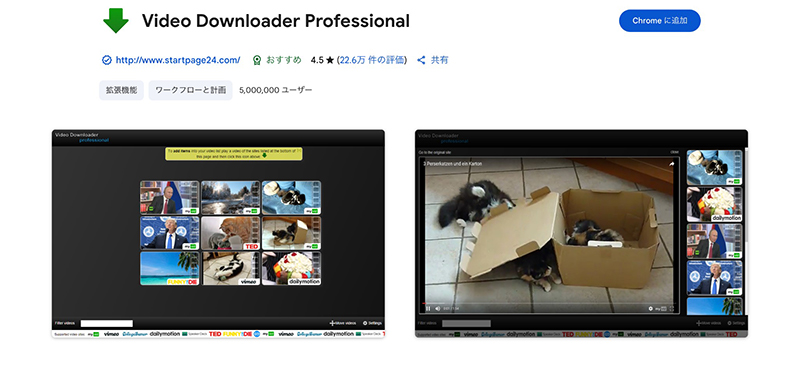 Video Downloader professional youtube ダウンロード 拡張 機能