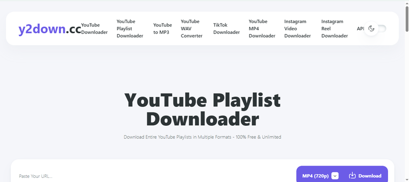 Y2down to Download Youtube Playlist