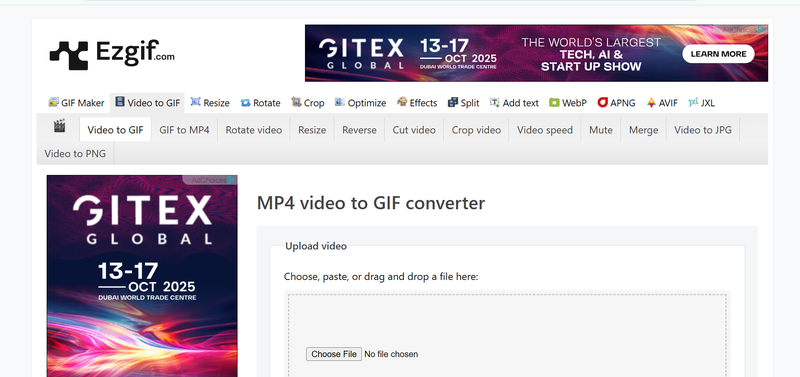 Creador de GIF desde YouTube Ezgif