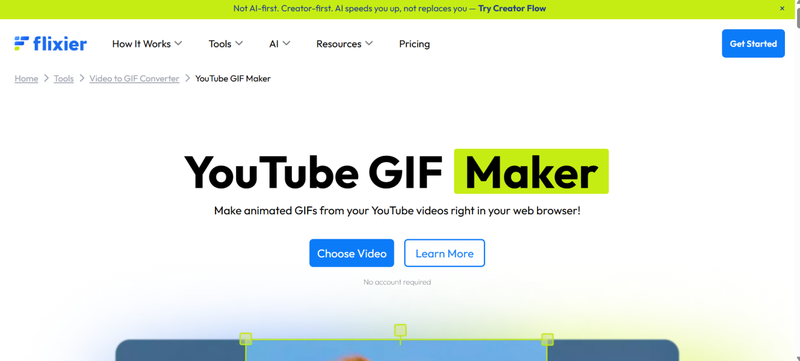 Creador de GIF desde YouTube Flixier