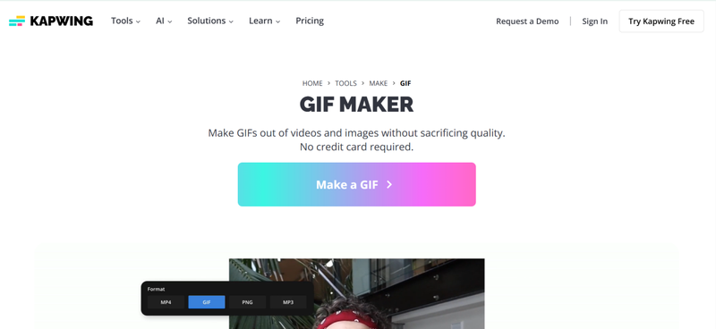 Creador de GIF desde YouTube Kapwing