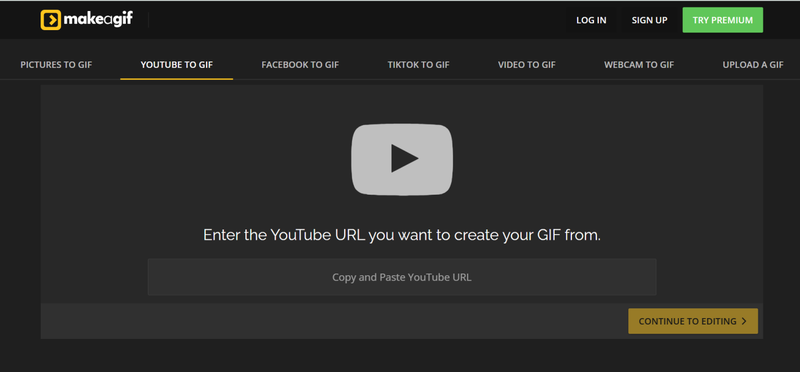 Creador de GIF desde YouTube MakeAGIF