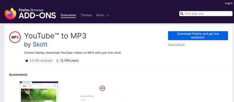 Youtube to Mp3 Converter Firefox Extension
