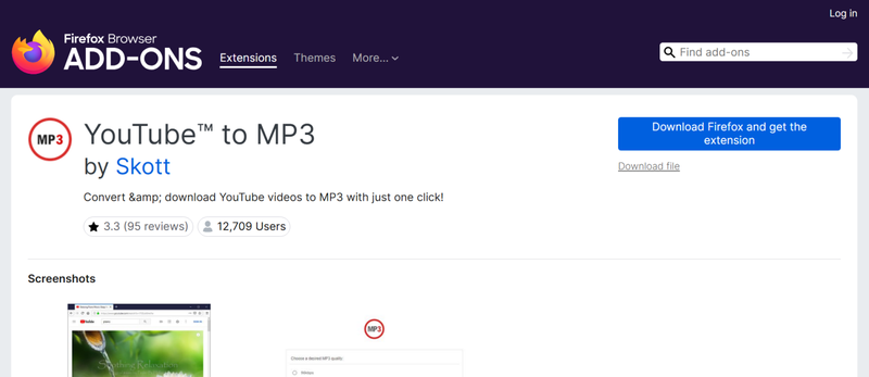 Youtube to Mp3 Firefox Extensions