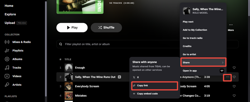 YT Saver copiar link do Tidal