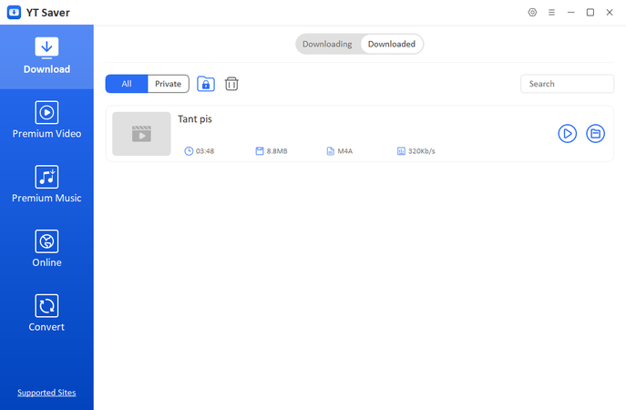 YT Saver – Musica M4A scaricata