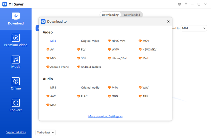 Yt Saver Select Format