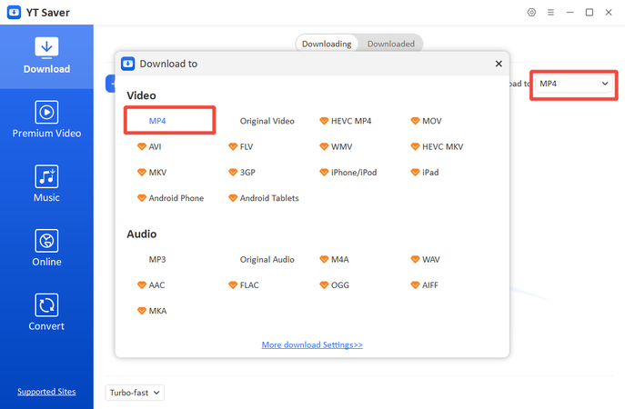 Yt Saver Select Format